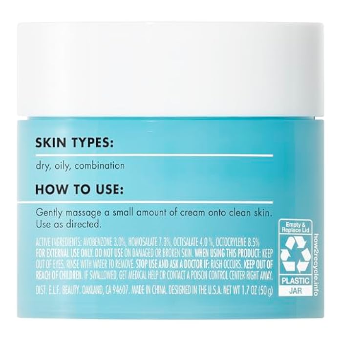 elf e.l.f. SKIN Holy Hydration! Face Cream - Broad Spectrum SPF 30 Sunscreen, Moisturizes & Softens Skin, Quick-Absorbing & Ultra-Hydrating, 1.7 Oz (50g) - Image 5