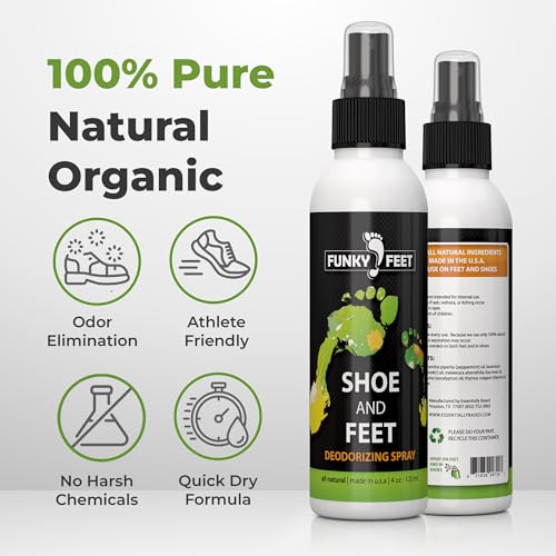 Funky Feet Shoe Deodorizer Spray - Foot Spray 4oz - Foot Deodorant Extra Strength - Shoe Odor Elimination - Essential Oils Blend for Sweaty Feet - 100% Natural and Organic - Made in USA - Image 2