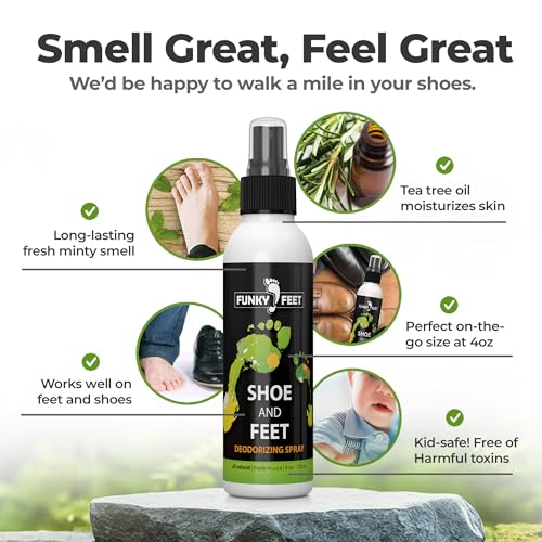Funky Feet Shoe Deodorizer Spray - Foot Spray 4oz - Foot Deodorant Extra Strength - Shoe Odor Elimination - Essential Oils Blend for Sweaty Feet - 100% Natural and Organic - Made in USA - Image 4