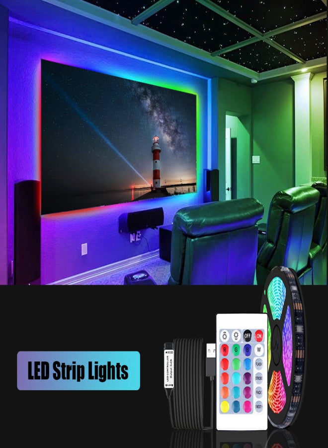LED Strip Lights 3.28ft. RGB Waterproof Tape Lights with IR Remote Control 16 Colors 4 Modes 5050 Color Changing LED Lights for Home Ceiling Party Festival - Image 4