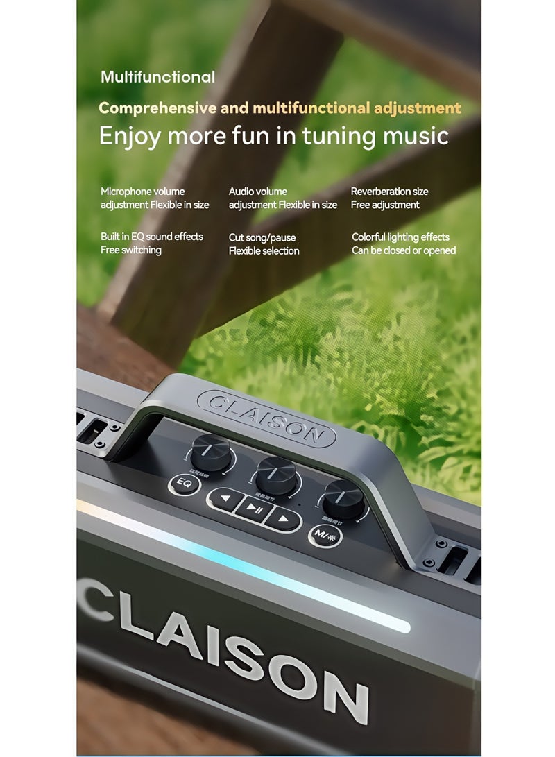 Claison Karaoke Machine for Adults and Kids,Portable Bluetooth Speaker with 2 UHF Wireless Microphones Karaoke Speaker pa System for Home Parties,Wedding - Image 2