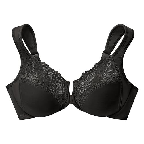 Glamorise Full Figure Plus Size Wonderwire Front-Closure Bra Underwire #1245 Black - Image 3