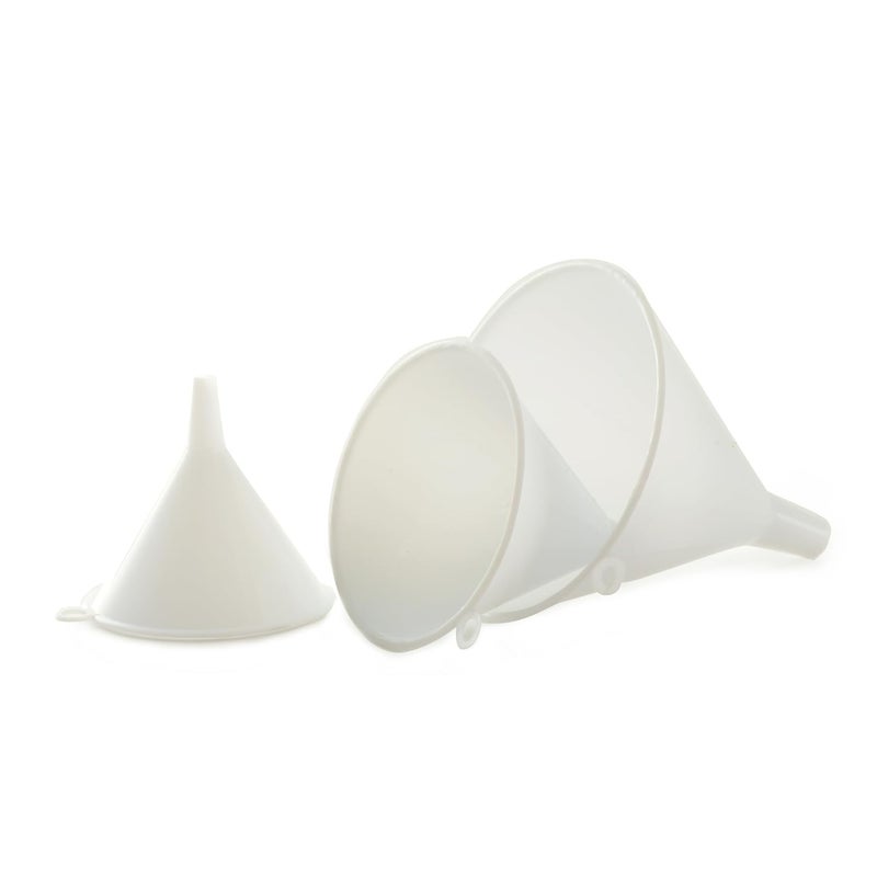Norpro Plastic Funnel Set of 3 - Versatile Kitchen Tool in White - Image 2
