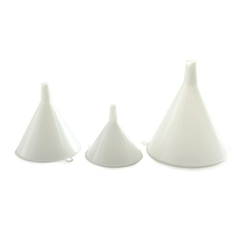 Norpro Plastic Funnel Set of 3 - Versatile Kitchen Tool in White - Image 3