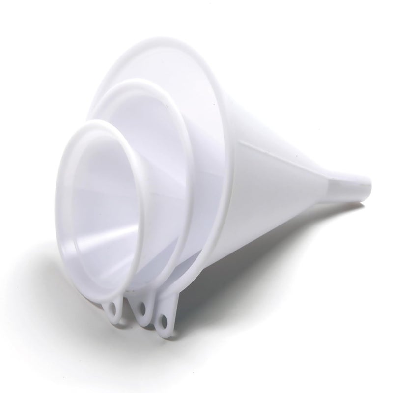 Norpro Plastic Funnel Set of 3 - Versatile Kitchen Tool in White - Image 1