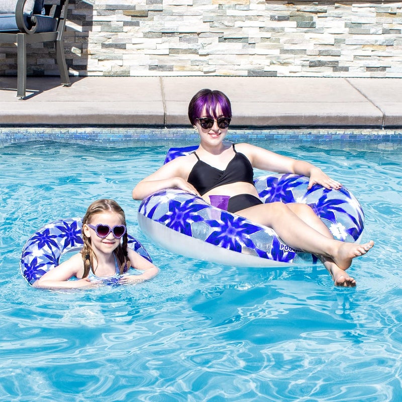 Poolmaster Mommy and Me 2-Piece Inflatable Pool Float Set – Adult Lounge Float and Matching Child Float – Fun Family Pool Float for Parent and Kids Ages 8 & Up – Durable Vinyl for Pool, Beach & Lake - Image 1