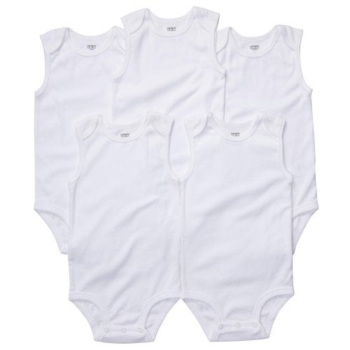 carter's بدلات كارترز بدون أكمام للجنسين - أبيض، 24 شهر - Image 1