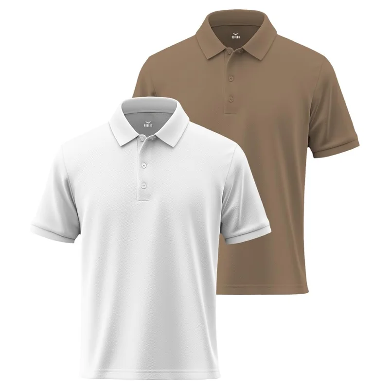 NOBERO Men's Cotton Polo Shirt Pack