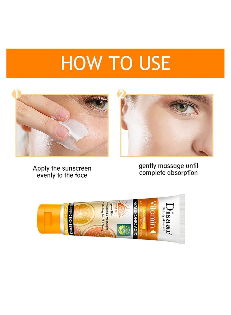Disaar Vitamin C Whitening Sunscreen With Hyaluronic Acid 50 grams - Image 3