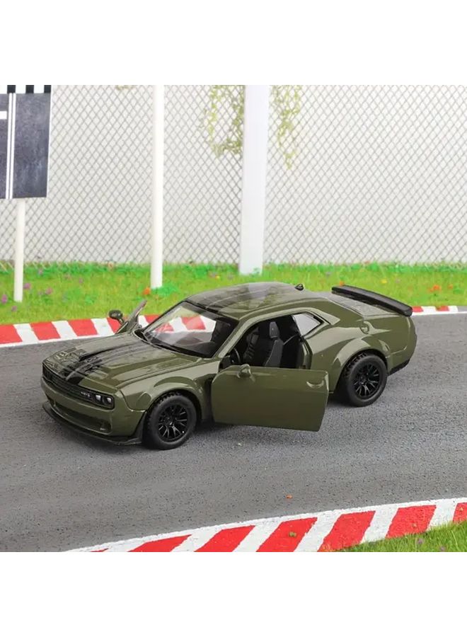 Blue Dodge Challenger Die Cast Model Car Alloy Construction Opening Doors - Image 4