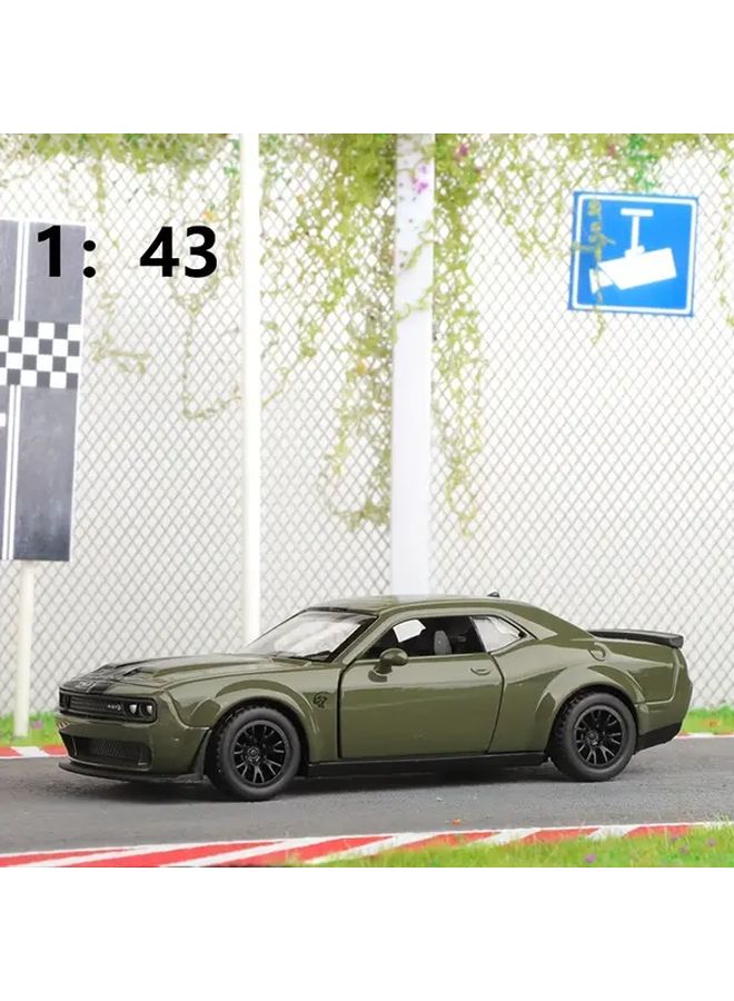 Blue Dodge Challenger Die Cast Model Car Alloy Construction Opening Doors - Image 2