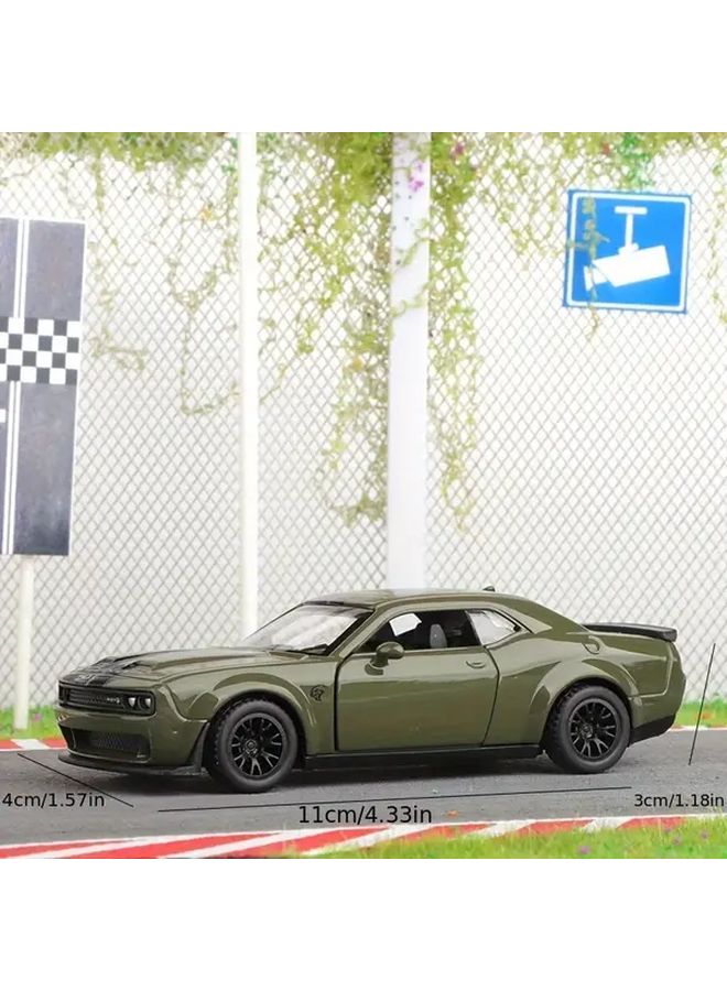 Blue Dodge Challenger Die Cast Model Car Alloy Construction Opening Doors - Image 3