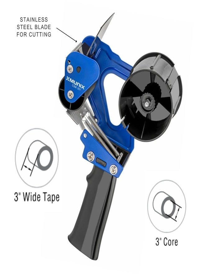 Munix Professional Tape Dispenser CSM-301, 75mm Wide, Metal Construction, Adjustable Tension, with Salon Scissors PO-150, 136mm, Stainless Steel Blades - Image 2