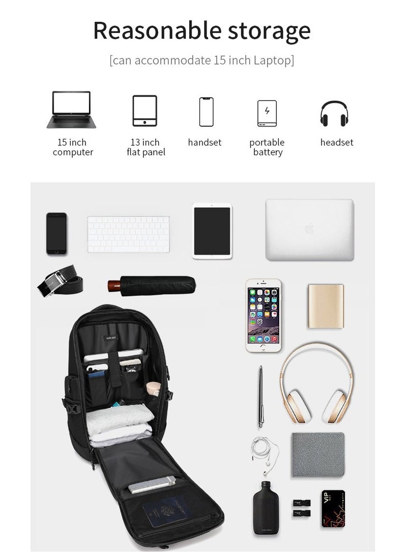 OZUKO - OZUKO Casual Multifunctional Backpack Large Capacity 30L Waterproof Unisex Backpack Can Fit 15.6 Inch Laptop All in 1 for Camping, Work, School, Travel, Flying, Hiking Fitness Backpack 53*16*33cm - Image 1