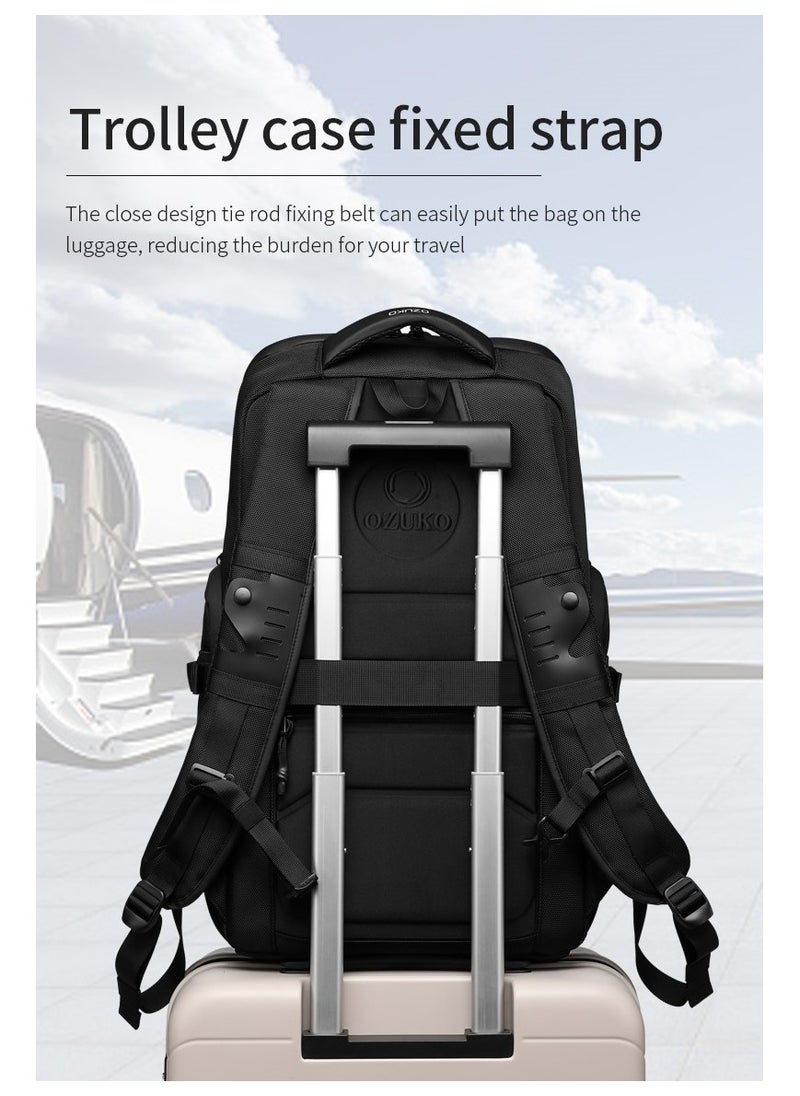 OZUKO - OZUKO Casual Multifunctional Backpack Large Capacity 30L Waterproof Unisex Backpack Can Fit 15.6 Inch Laptop All in 1 for Camping, Work, School, Travel, Flying, Hiking Fitness Backpack 53*16*33cm - Image 1