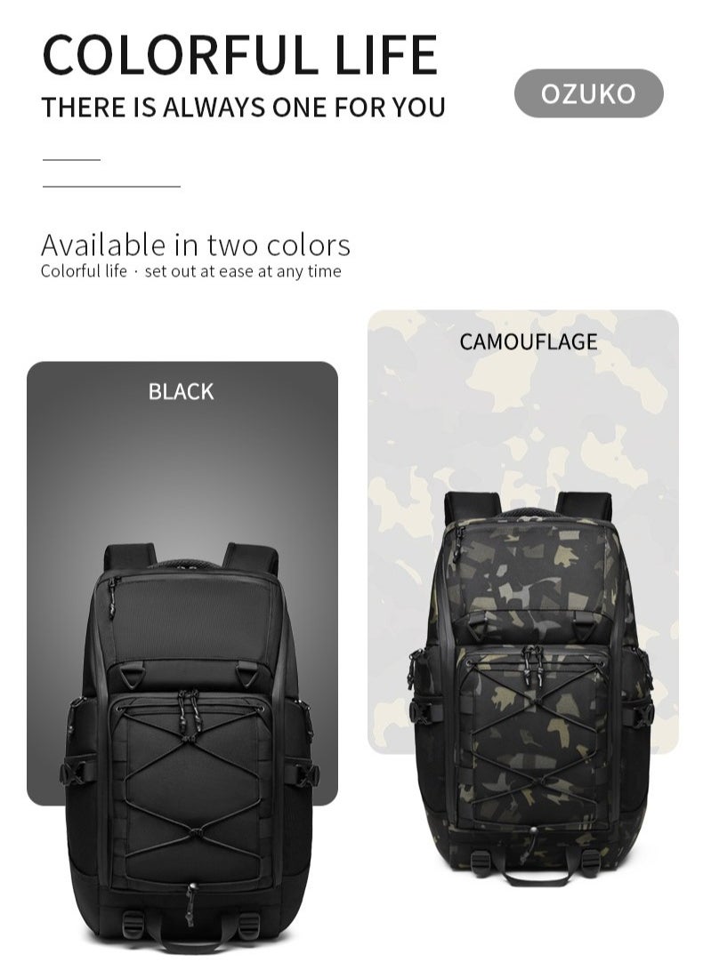 OZUKO - OZUKO Casual Multifunctional Backpack Large Capacity 30L Waterproof Unisex Backpack Can Fit 15.6 Inch Laptop All in 1 for Camping, Work, School, Travel, Flying, Hiking Fitness Backpack 53*16*33cm - Image 1
