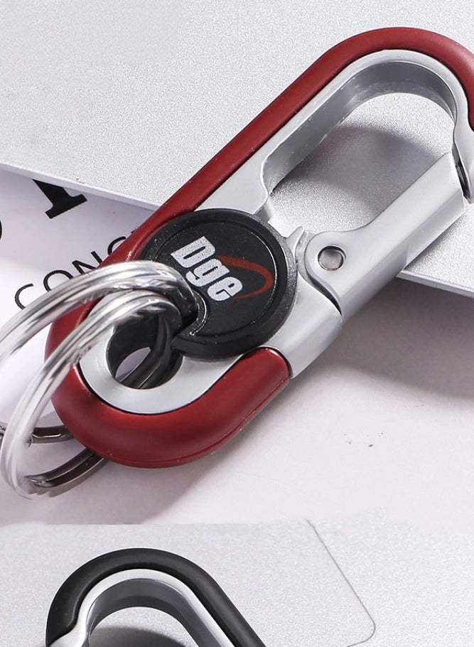 DGE Car business high-end double ring key chain pendant gift men's car keychain  - Image 3