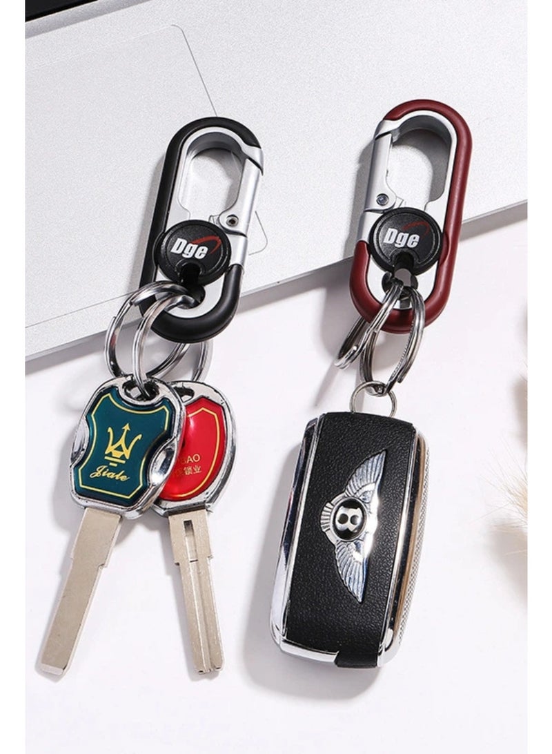 DGE Car business high-end double ring key chain pendant gift men's car keychain  - Image 5