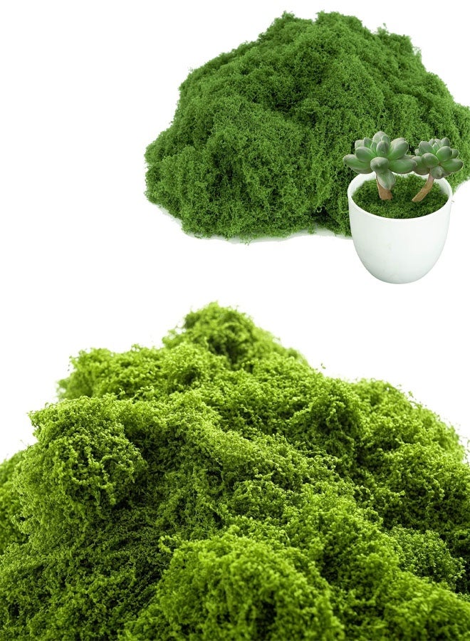Fake Green Moss – Ultra-Realistic Artificial Preserved Moss. Perfect for crafts, DIY decor, potted mulching, fairy gardens, weddings & table centerpieces. Lifelike, no maintenance. (LIGHT GREEN)100G - Image 1