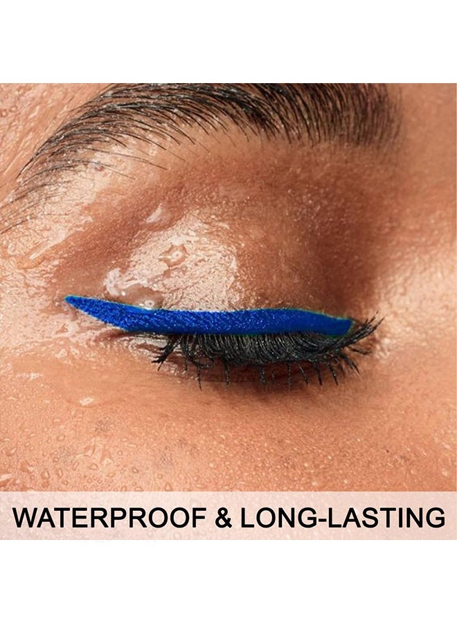 بوداير كحل عيون ملون، قلم كحل سائل يجف بسرعة سهل التلوين مع جليتر ومات، رأس دقيق لتحديد العين، مكياج لا يتقشر ولا يلطخ، مقاوم للماء وطويل الأمد، قلم كحل أزرق رقم 17 - Image 5