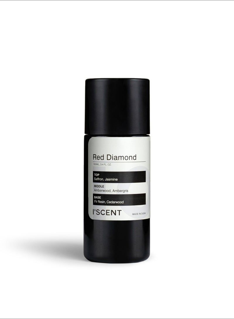ISCENT | Red Diamond – Oil Refill for Ensō Diffuser –100ml | Home Fragrance Oil with Saffron, Jasmine, Amberwood, Ambergris & Cedarwood | Spiced Floral Luxury, Warm Amber & Rich Woods - Image 1
