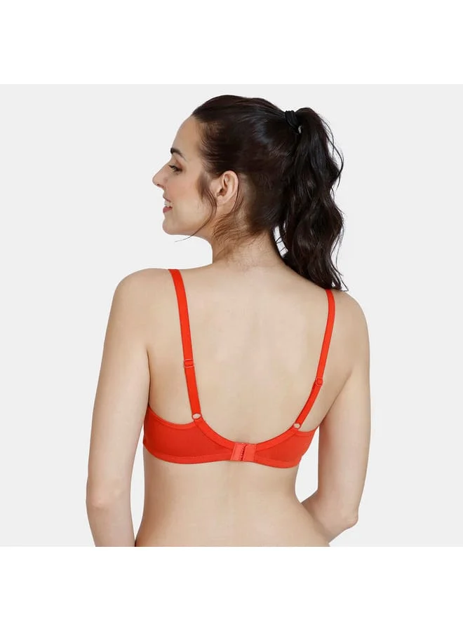 zivame Zivame Solid Non-Padded T-shirt Bra with Hook and Eye Closure
