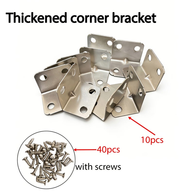 50pcs L Shaped Angle Brackets 10 Codes 40 Screws 90 Degree Furniture Connectors Easy Install - Image 3