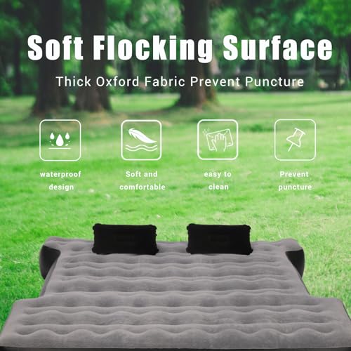 Onirii Camping Pickup Truck Bed Air Mattress for 5.5-5.8 Ft,Thickened Full Size Short Inflatable Truck Beds Mattress,Sleeping Pad with with Air Pump for Outdoor Camping Car Travel - Image 5