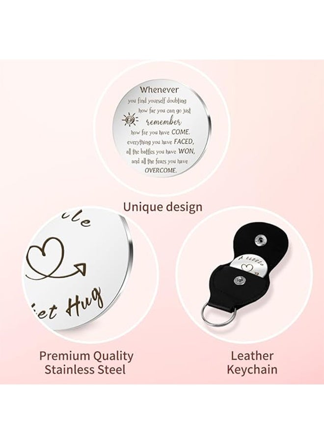 هدية تذكارية لعيد الحب، هدايا التخرج، هدايا العودة إلى المدرسة، هدية تذكارية محفورة على الوجهين مع سلسلة مفاتيح جلدية - Image 3