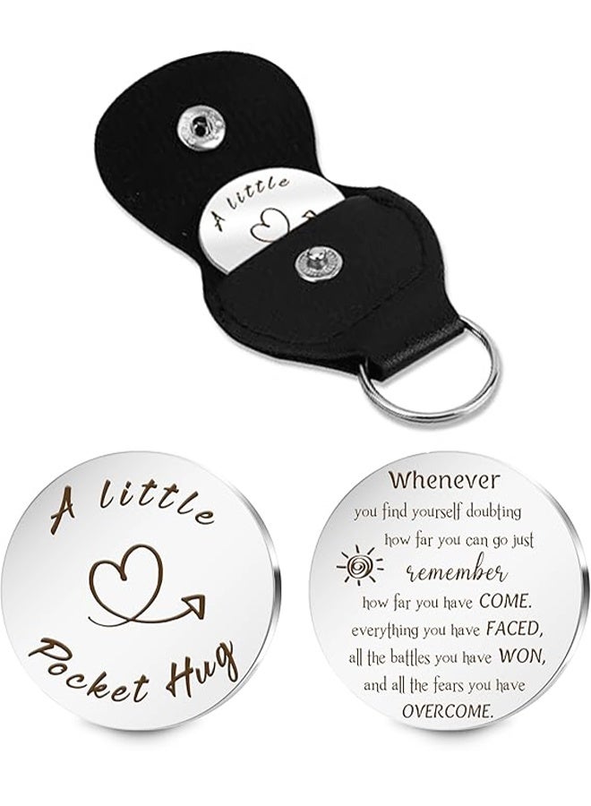 هدية تذكارية لعيد الحب، هدايا التخرج، هدايا العودة إلى المدرسة، هدية تذكارية محفورة على الوجهين مع سلسلة مفاتيح جلدية - Image 1