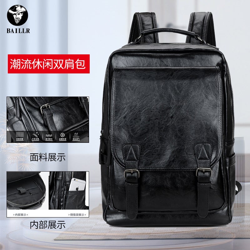New Fashion Backpack Men'S College Style Middle School Student Schoolbag Korean Fashion Retro Casual Men'S Backpack - Image 2