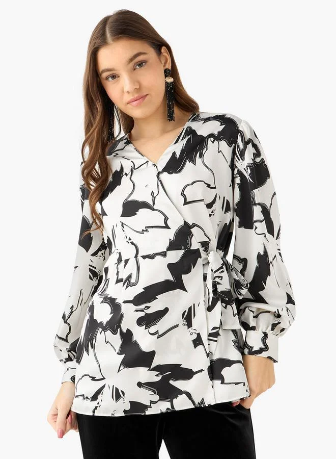 ايكونيك Iconic Wrap Top with Print