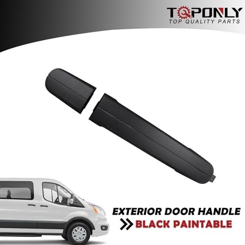 TQPONLY مقبض باب خارجي قابل للطلاء باللون الأسود من TQPONLY | متوافق مع فورد ترانزيت T150 T250 T350 HD 2015-2020، فورد فوكس 2012-2019، فورد إيسكيب C-Max | مقبض خارجي أمامي يمين وخلفي يسار ويمين - Image 2