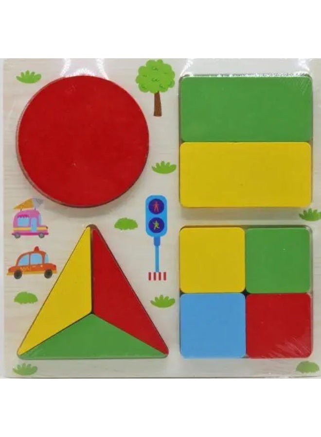 Wooden game frame-insert Geometric shapes.