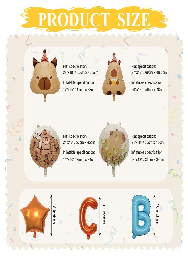 Yi-gog 22PCS Capybara Birthday Party Decorations Birthday Banner Capybara Shaped Balloons Pentagram for Party Supplies Decor - Image 2
