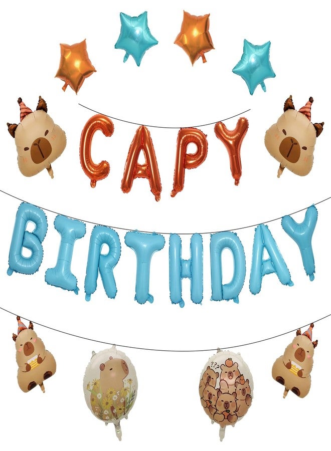 Yi-gog 22PCS Capybara Birthday Party Decorations Birthday Banner Capybara Shaped Balloons Pentagram for Party Supplies Decor - Image 1