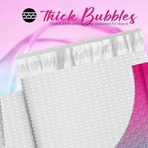 Fuxury Bubble Mailers 8.5x12 Inch 40 Pack Padded Envelopes Usable Size 8.5x11" Thick Mailing Envelopes Bubble Opaque Padded Mailers Shipping Bags for Mailing Jewelry Makeup Small Business #2 PinkGreen - Image 3