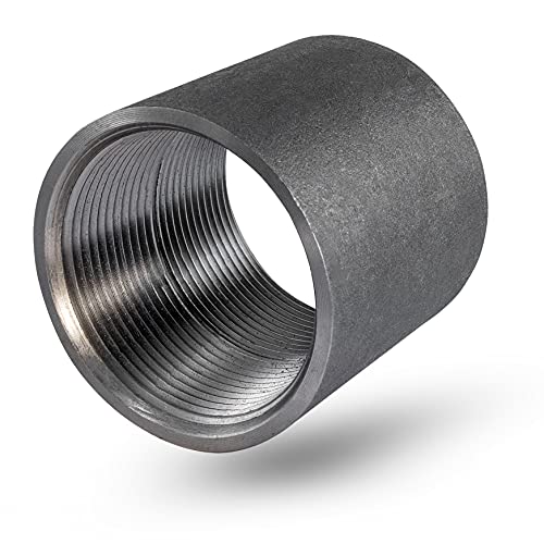 SUPPLYGIANT Supply Giant NDUU0400 4" Straight Merchant Steel Coupling with Black Coating - Image 1