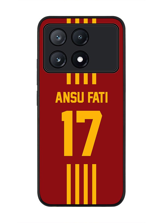 Stylizedd Rugged Black Edge Case for Xiaomi Poco X6 Pro, Slim fit Case Thin Cover -  Football Team - Spain , Player Name - Ansu Fati - Image 1