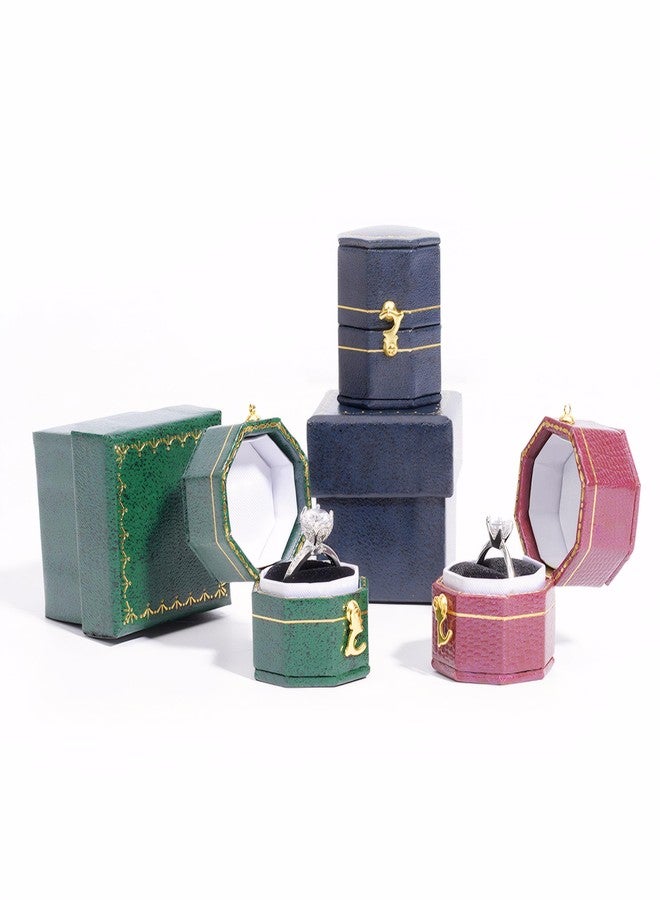 Omeet Mini ring box for proposals, engagements, weddings - fits easily in your pocket or handbag - Sapphire Blue - Image 4