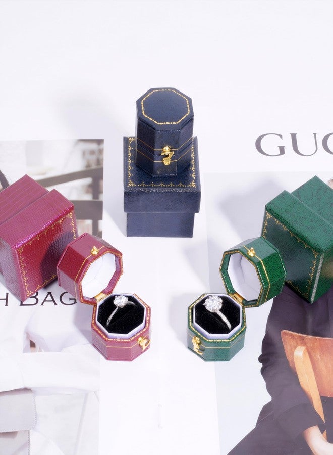 Omeet Mini ring box for proposals, engagements, weddings - fits easily in your pocket or handbag - Sapphire Blue - Image 5