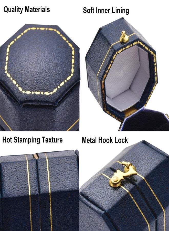 Omeet Mini ring box for proposals, engagements, weddings - fits easily in your pocket or handbag - Sapphire Blue - Image 3