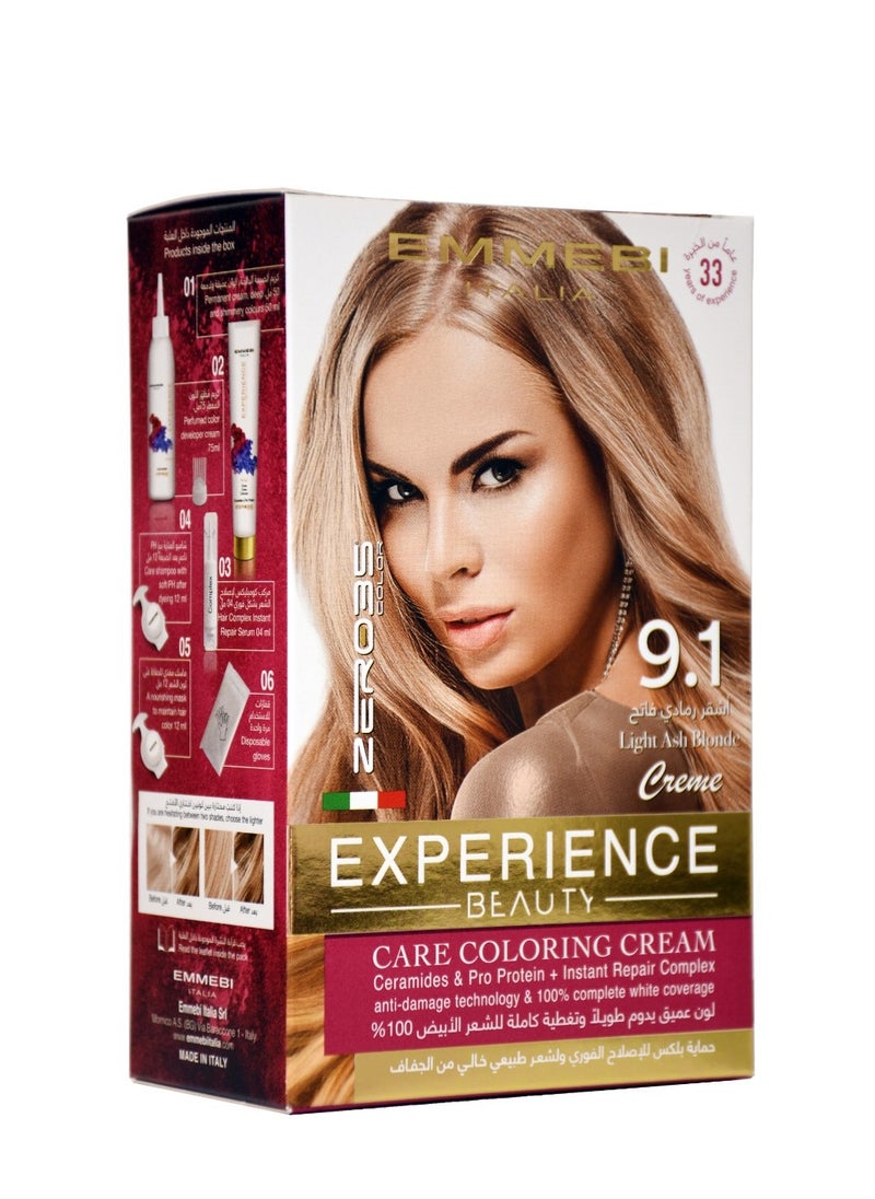 EMMEBI ITALIA Beauty Experience Care Coloring Cream Light Ash Blonde 9.1 