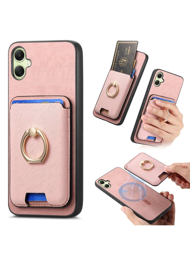 S-TOP Case For Samsung Galaxy XCover 7 Retro Cross Leather Ring Vertical Insert Card Bag MagSafe Phone Case - Image 1