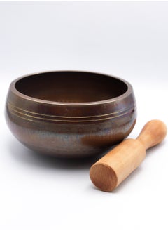 Alpine Crystals UAE Authentic Himalayan Antique Singing Bowl Single Set Handcrafted in Nepal (413 grams) Includes Traditional Wooden Striker  - Image 2