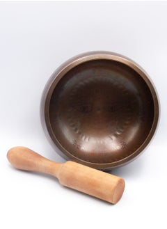 Alpine Crystals UAE Authentic Himalayan Antique Singing Bowl Single Set Handcrafted in Nepal (413 grams) Includes Traditional Wooden Striker  - Image 1