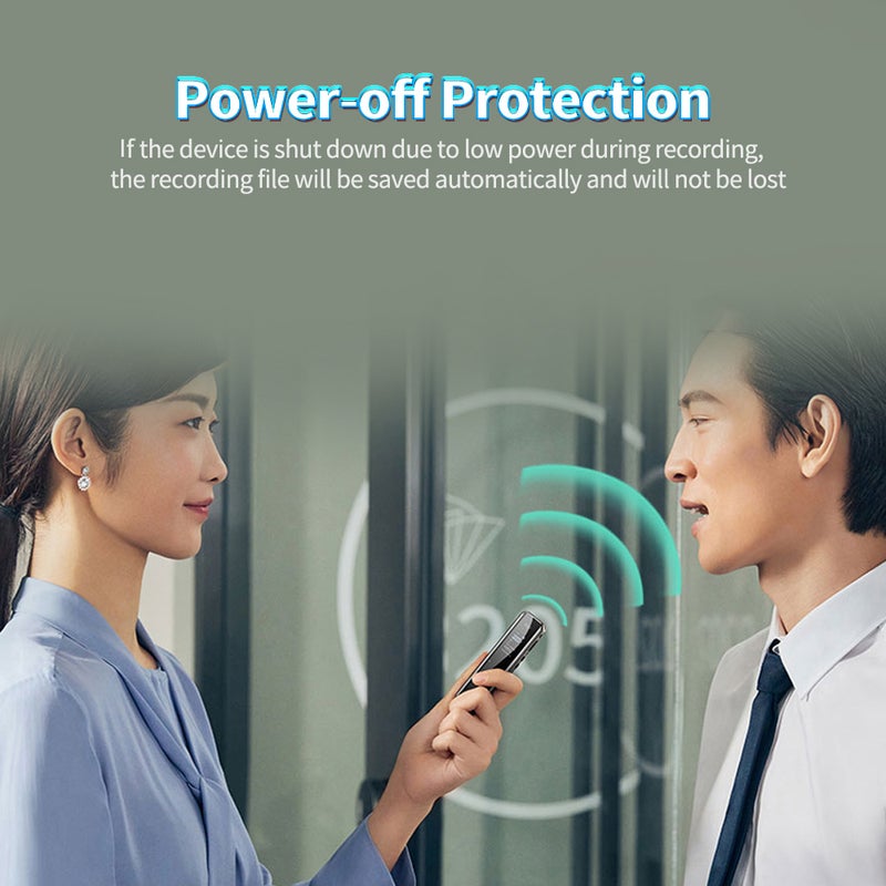 قلم تسجيل رقمي aigo R6955 بسعة 16 جيجابايت - مسجل صوتي بخفض الضوضاء، تسجيل بمفتاح واحد، تسجيل بلا خسارة، وأزرار لمس حساسة - Image 2