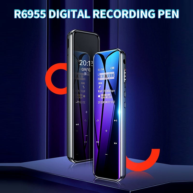 قلم تسجيل رقمي aigo R6955 بسعة 16 جيجابايت - مسجل صوتي بخفض الضوضاء، تسجيل بمفتاح واحد، تسجيل بلا خسارة، وأزرار لمس حساسة - Image 4
