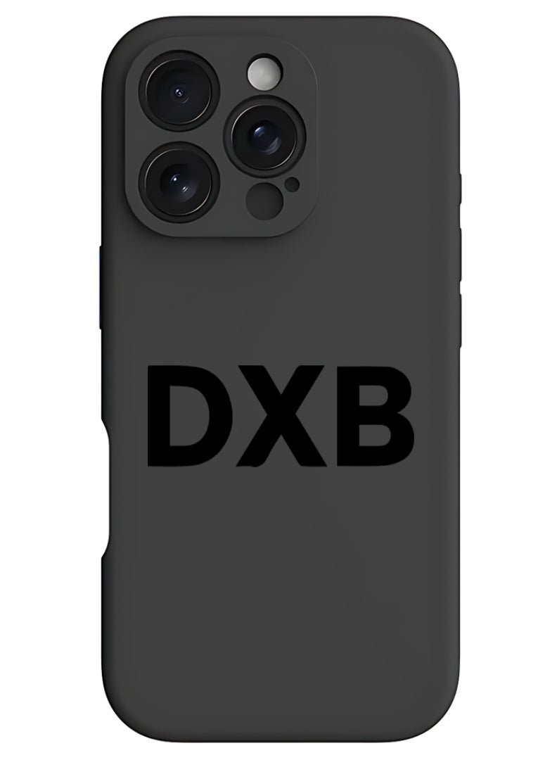 Theodor iPhone 16 Pro Black Protective Slim Fit Case Liquid Silicone Cover with Full Body Protection Anti-Scratch Shockproof Case For iPhone - DXB Black - Image 1