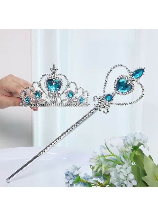 طقم إكسسوارات تنكرية للأميرة من 6 قطع للأطفال من عمر 3 إلى 6 سنوات – مجموعة لعب أدوار وتزيين للحفلات والتنكر - Image 2